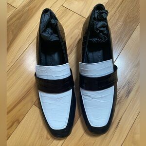 Freda Salvador Black and White Loafers